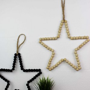 Wall Decoration Star gemaakt van houtparels, natuur, kerst