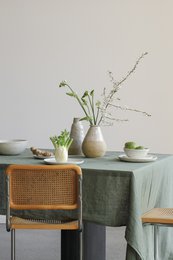 Hør dug Nordic Moss grøn (330x145 cm)