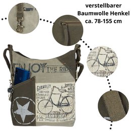 Sunsa skuldertaske til kvinder. Håndtaske lavet af canvas (canvas) & læder. Skuldertaske i vintage stil. Stor crossbody taske til kvinder.