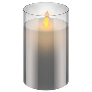 LED-Kerze aus Silberglas 12,5 cm