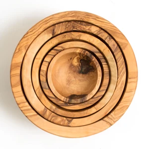 Olijfhouten Nestschalen-Set van 5