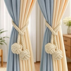 Decorative Rope Curtain Tiebacks – Hand-Woven Cotton – 2pc