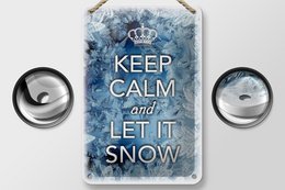 Tin sign saying 12x18cm Keep Calm and let is snow decoration