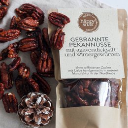 Roasted pecans in a resealable package. Rich, nutty flavor. Organic and natural ingredients.