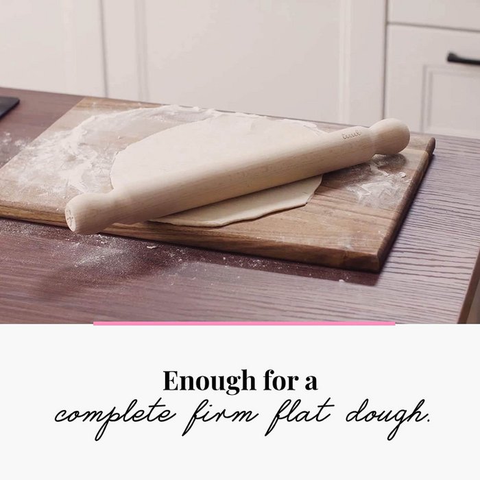 Cozlly Rullo per pizza in legno,Mattarelli in Legno Naturale per Cottura,Rullo per Impasto Antiaderente,Impugnare Mattarello In Legno Con Manici,per pasta da forno,pizza,torta,pasticcini