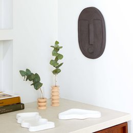Vassoio Wave in ceramica - Triangolo bianco