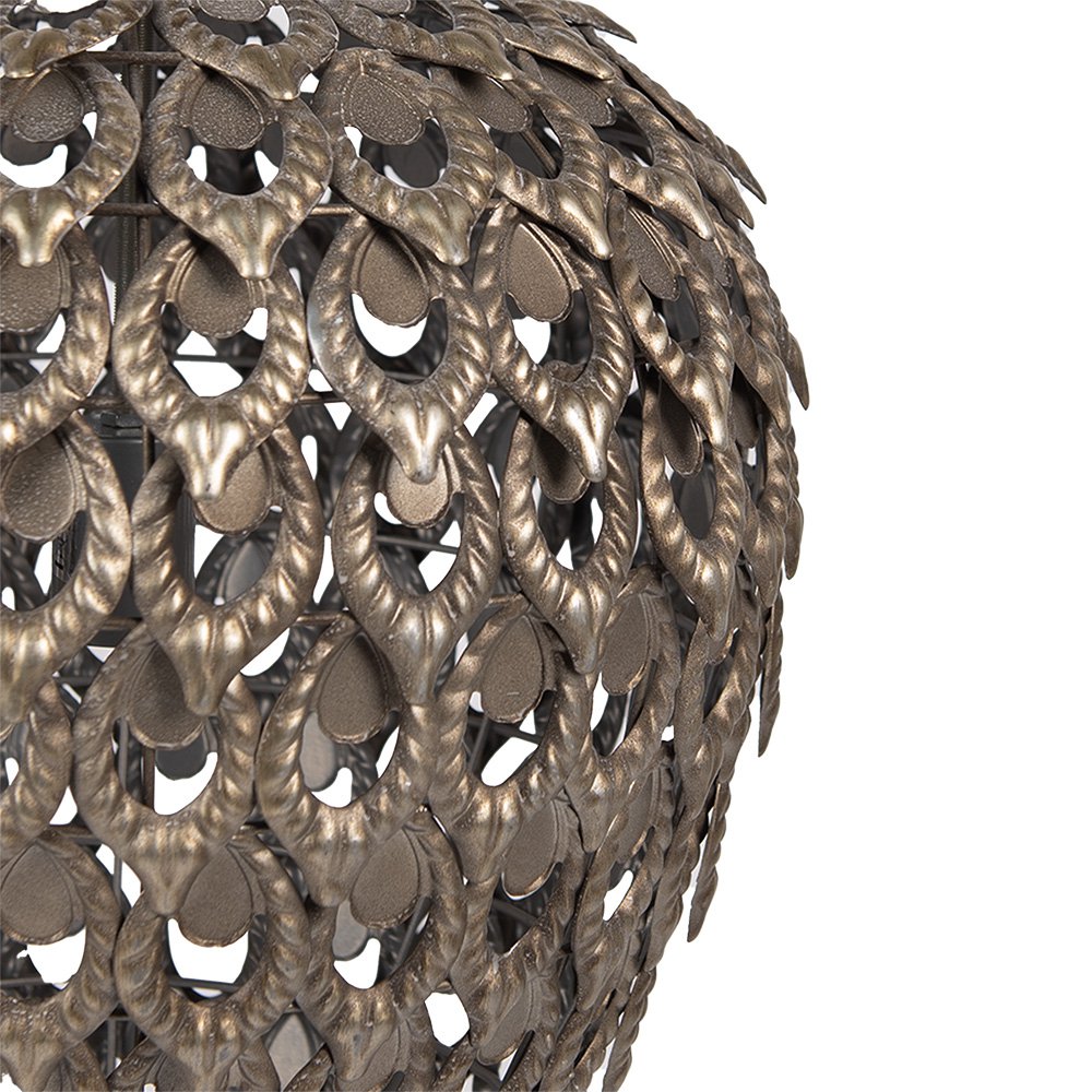 Hanglamp Ø 39x59 cm Goudkleurig Grijs IJzer Hanglamp Eettafel