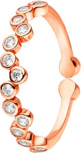 Zilveren ring met zirkonia rosé verguld