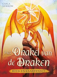 "Hardcover book and card set featuring a vibrant orange dragon with wings spread against a yellow background. The title 'The Oracle of the Dragons' suggests a fantasy or mythological theme."