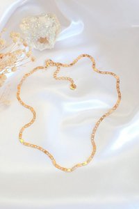 "Kokosnoot" | Choker met platte schakelketting van 24K