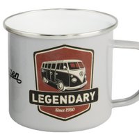 Volkswagen VW T1 Bus Enamel Mug 500ml in Gift Box - Legendary/Grey
