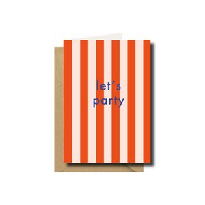 Grußkarte · Let's Party gestreift