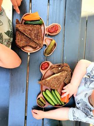 Handmade - Kids Plate - Bear - Eco-friendly - Khaya Wood