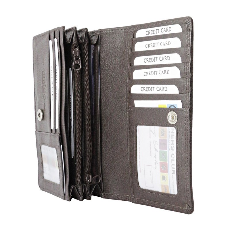 Cartera Mujer Piel Vaqueta - RFID Antideslizante - Cartera Mujer Ideal
