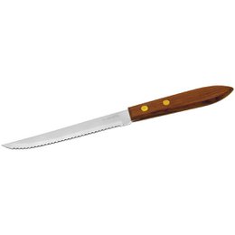 Small kitchen knife with wooden handle made of Nirosta stainless steel, suitable for cutting vegetables.