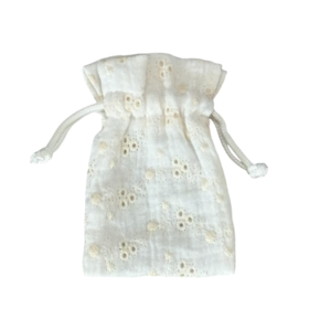 English embroidery Stropzakje 12.5x8cm