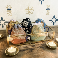 Figue Fragrance Powder in a handmade silk sachet (packed per 6 pieces assorted).