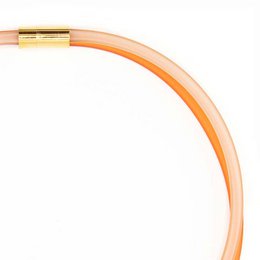 Cadena de goma, 2 hilos naranja/champagne