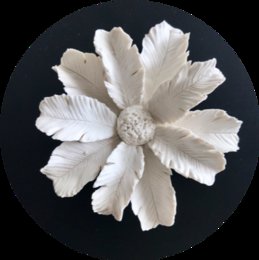 Wooden box and porcelain flower 20 cm - PALMI XL