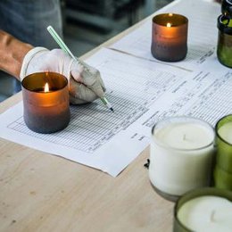 WOO Sustainable Scented Lucky Candle | Upcycled Beer Bottle | 25 Hr Burn Time