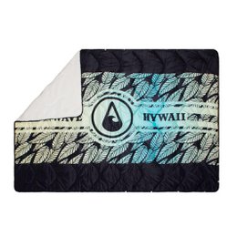  A large, rectangular outdoor blanket or picnic mat with a black and white leaf pattern and the Hywaii logo in the center. The blanket appears to be made of a durable, water-resistant material suitable for outdoor use.