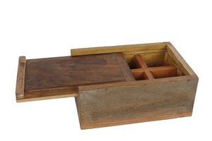 3R Kist Division schuifdeksel naturel hout 30x18x10cm