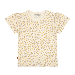  Kids t-shirt pearled ivory short sleeves all-over small animal print pattern cotton