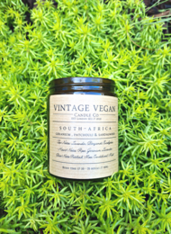 Südafrika Geranium, Patschuli und Sandelholz Vintage Vegan Reisekerze