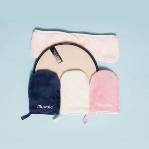 Wiederverwendbare Make-up-Entferner-Handschuhe X3 + Peeling-Handschuh + Stirnband + Ärmel