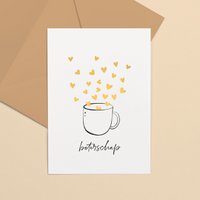 Wenskaart goudfolie | Kopje beterschap