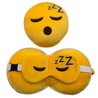 Relaxeazzz Snoozie the Sleeping Head Plush Travel Pillow & Eye Mask