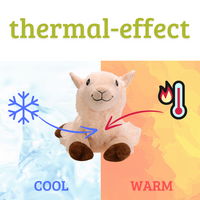 Heat cushion, the natural hot water bottle as a warm cuddly toy, large alpaca with organic millet filling and health herbs