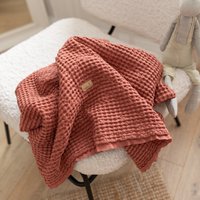 waffle baby blanket linen/cotton 100x120 cm bric