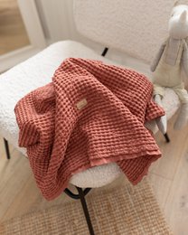 Waffel-Babydecke Leinen/Baumwolle 100x120 cm Bric