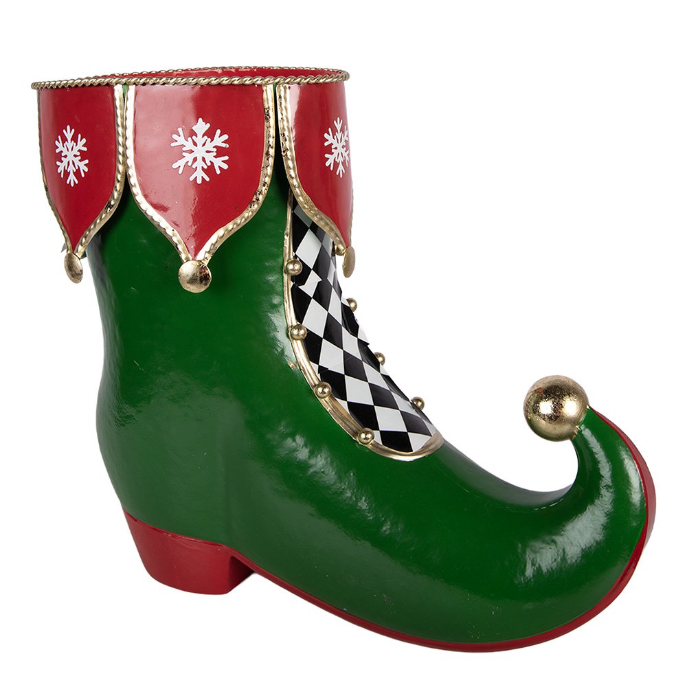 Kerstdecoratie Beeld Laars 39x16x31 cm Groen Metaal