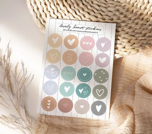 Sticker sheet A5 | Lovely hearts - Color