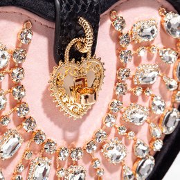 Saint Tropez Diamond Heart Velour Aftentaske