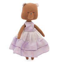 Cotton soft toy, Cotti Motti - Oscar the Bear: Purple Dress + bonus mermaid tale (30 cm)