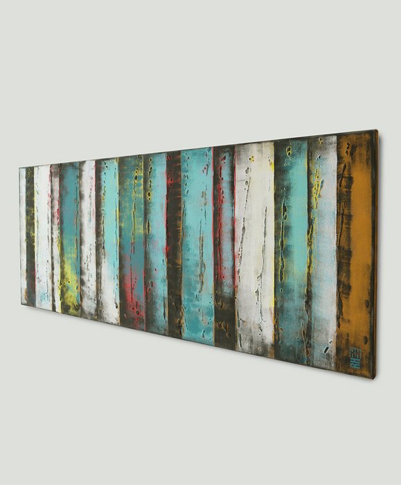 Schilderij - Turquoise Panels
