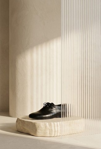 MARSA BLACK – Zacht leren ongestructureerde veterschoenen