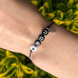 Bracciale Ti amo Bianco e nero