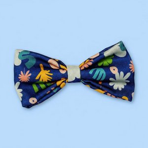 Deep agua dog bow tie