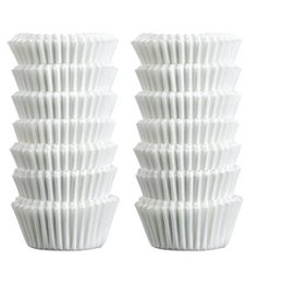 Set of 240 white paper muffin cups, 3 cm in size, suitable for baking muffins or cupcakes.
