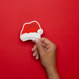 Santa Claus hat vinyl sticker - perfect for customizing your favorite things