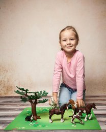 Tapis de jeu - paysage d'herbe avec des fleurs
