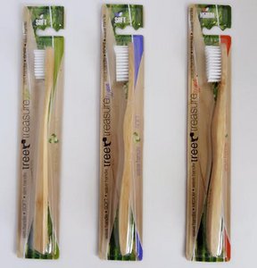 Bamboo toothbrush Tree Treasure wave handle SOFT - blue packing
