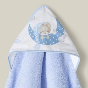 BADETUCH - 1X1 MT. MOD. SCHLAFENDER BÄR - BLAU