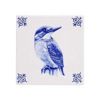 Tile Kingfisher - Delft blue - 13 cm