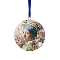 Kerstornament Meisje met de parel - Keramiek - 6 cm