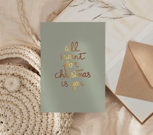 Map | With gold foil All I Want for Christmas Is You